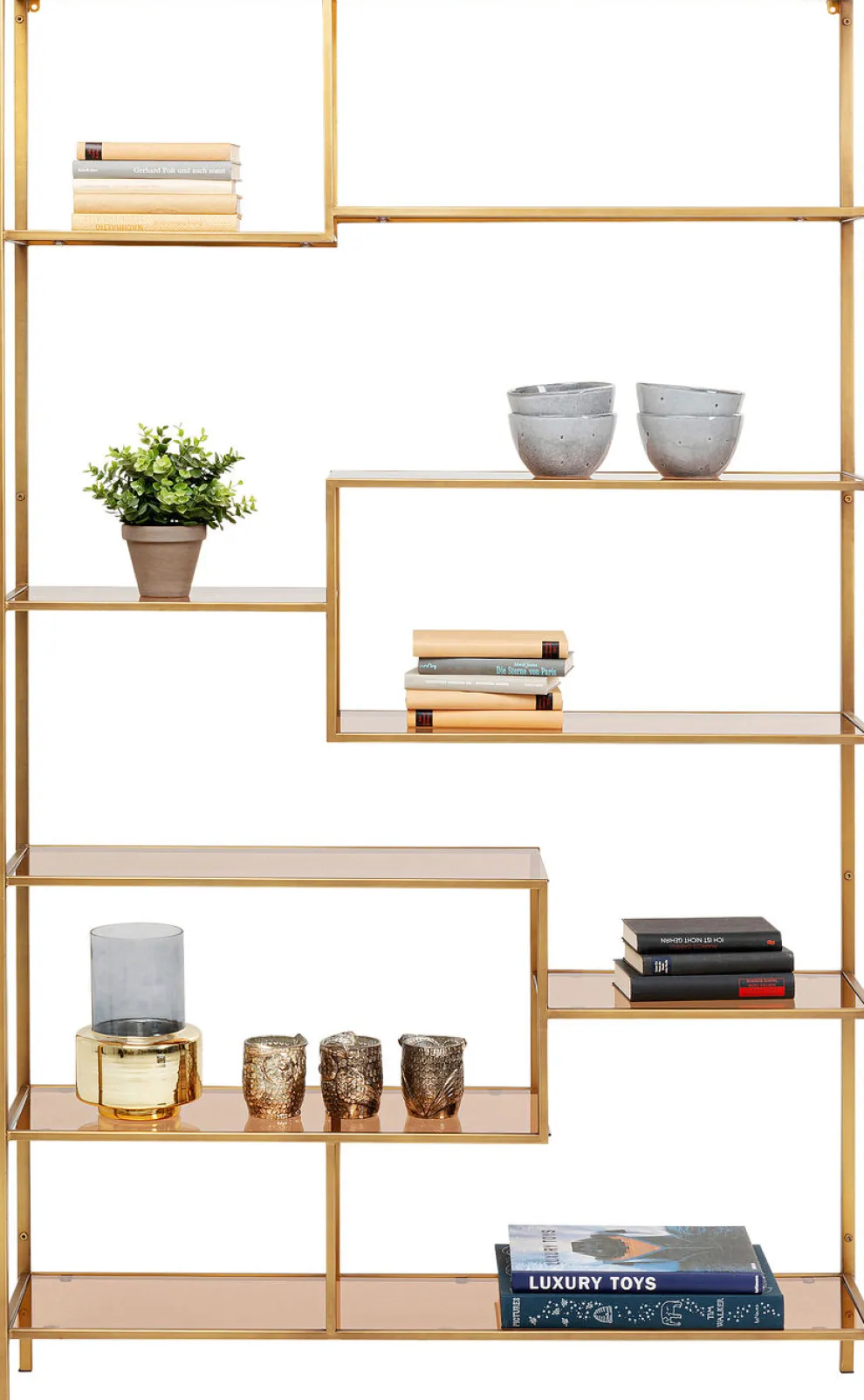 Boekenkast Loft Goud 195x115cm