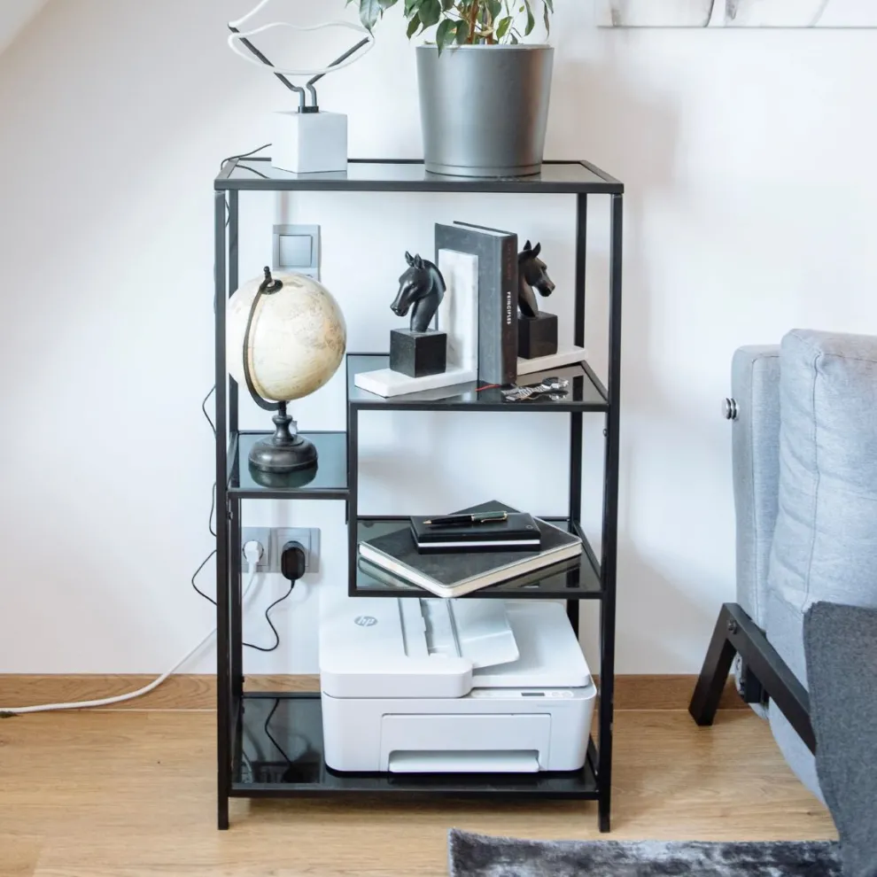 Boekenkast Loft Zwart 100x60cm