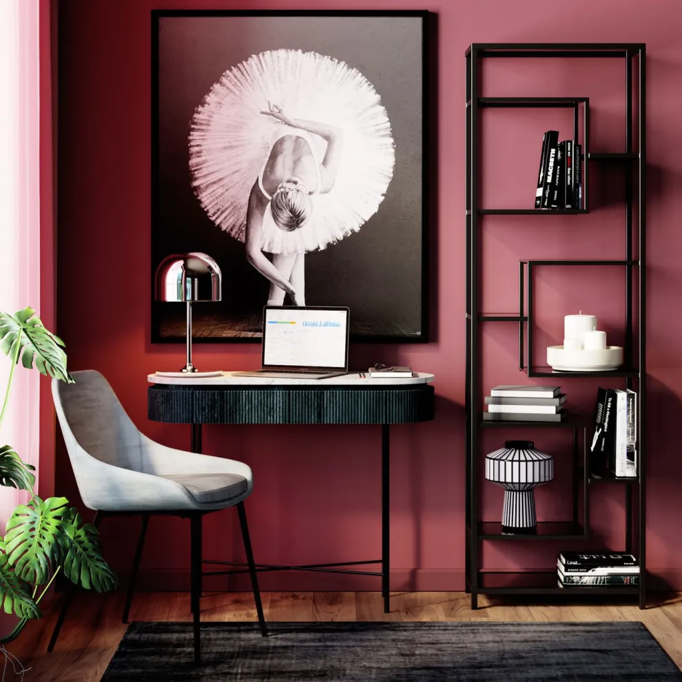 Boekenkast Loft Zwart 195x60cm