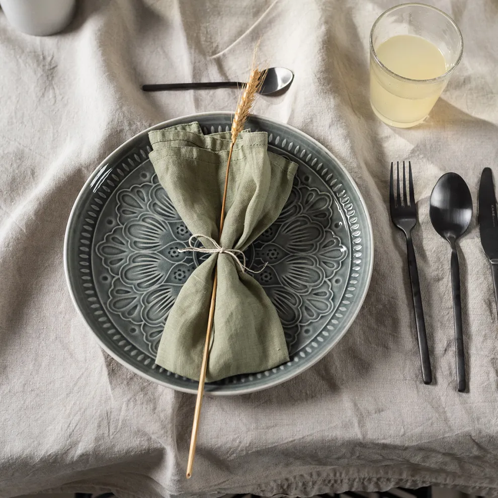 Bord Sicilia Mandala Grijs Ø27cm