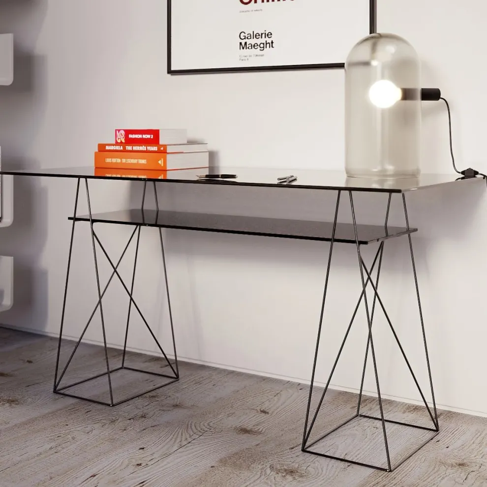 Bureau Polar Zwart 8mm ESG 135x65cm