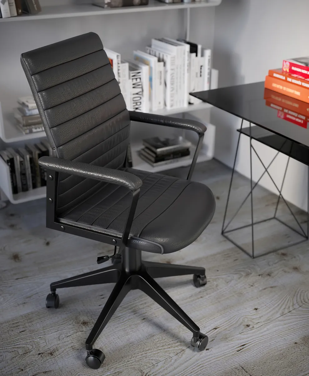 Bureau Polar Zwart 8mm ESG 135x65cm