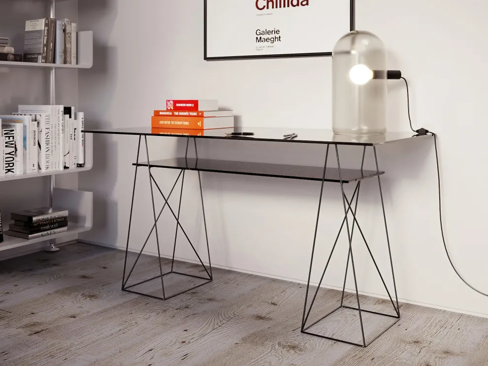 Bureau Polar Zwart 8mm ESG 135x65cm