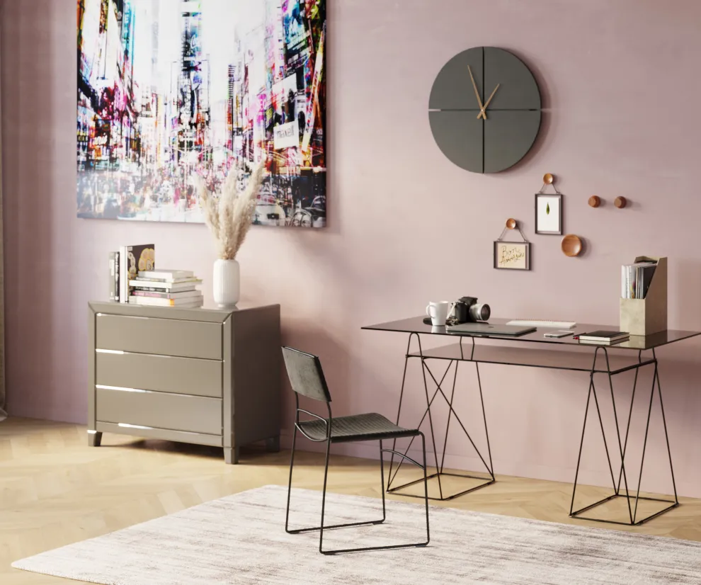 Bureau Polar Zwart 8mm ESG 135x65cm