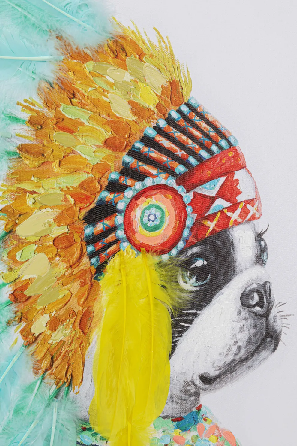 Canvas Headdress Dog 80x80cm