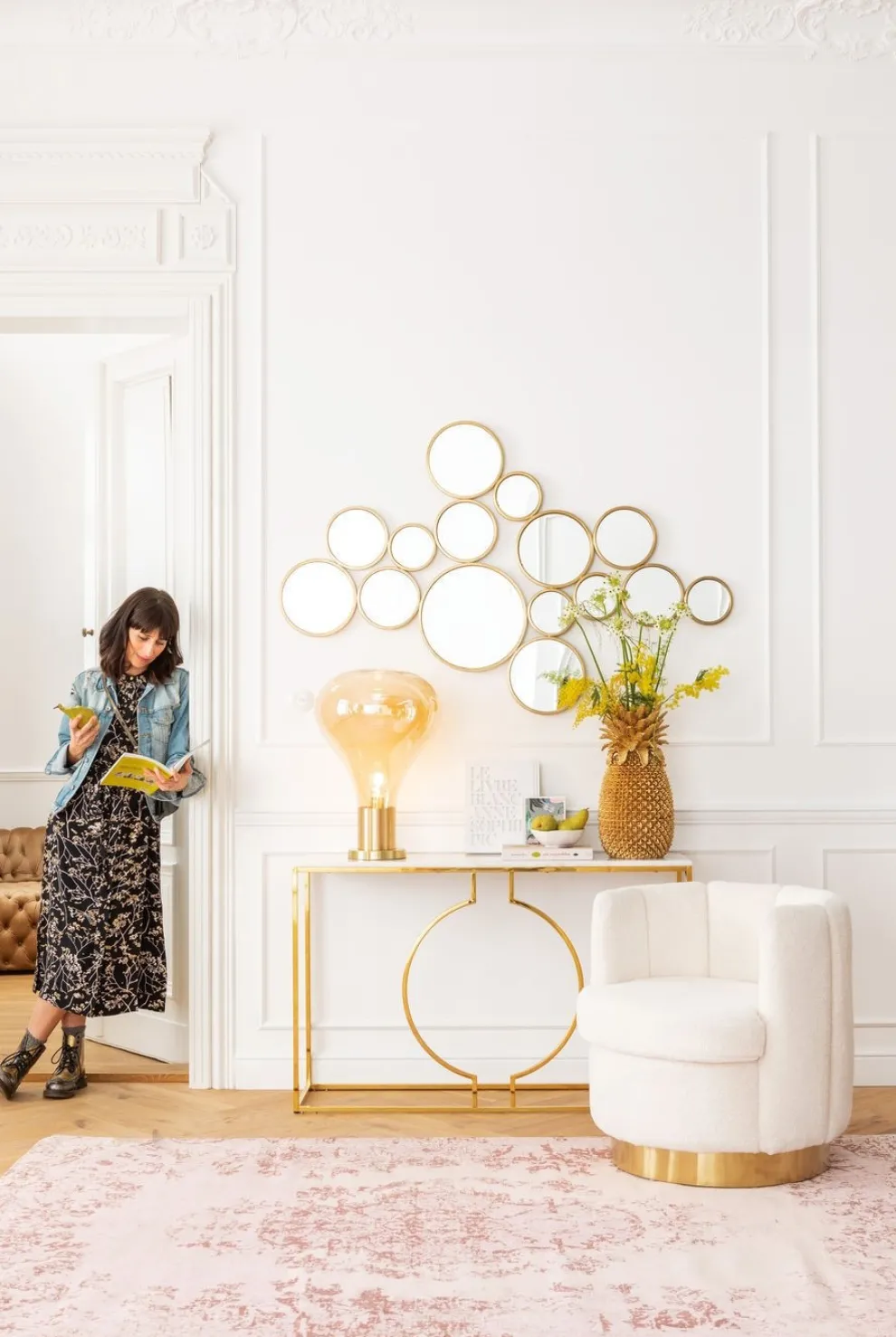 Console Miami Loft Goud 120cm