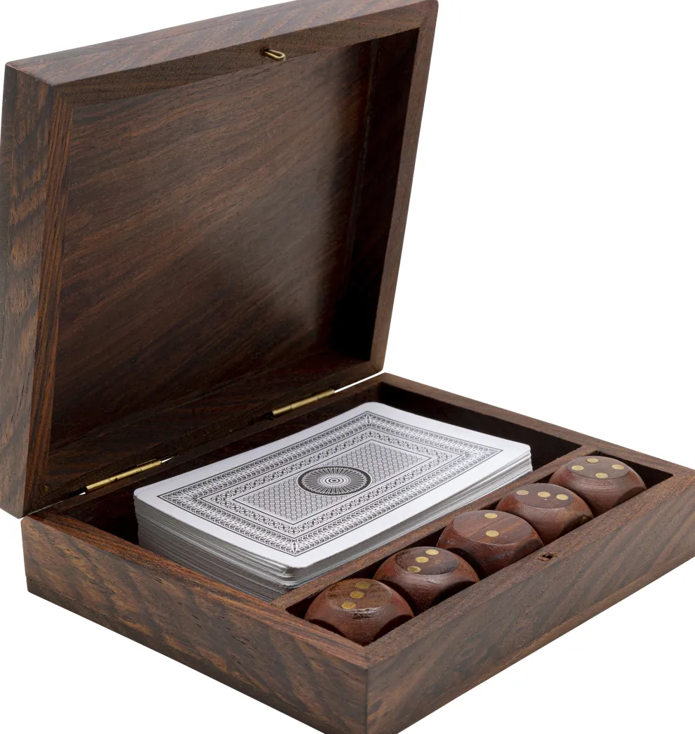 Deco Card Box Gamble Wood (7/part)