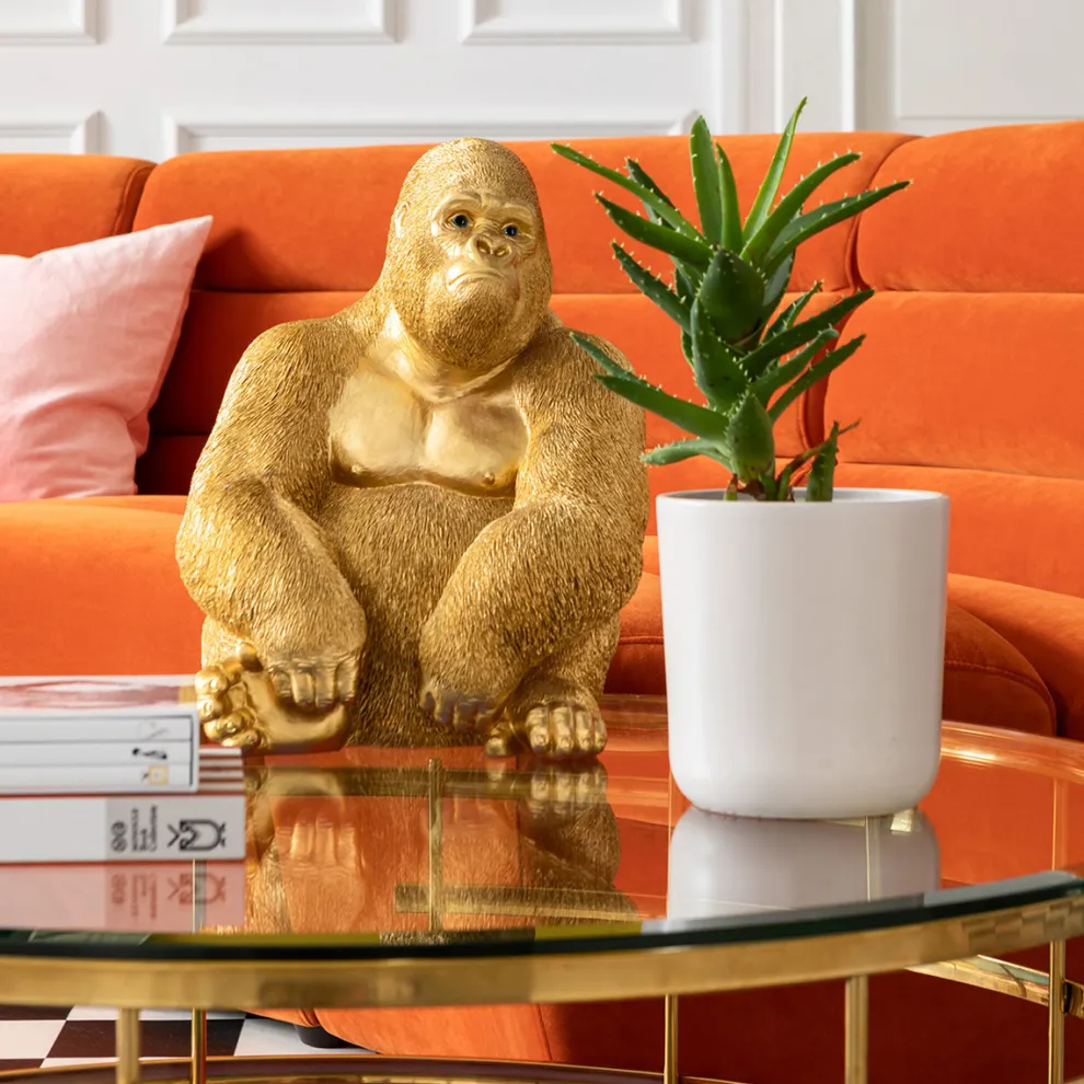 Decofiguur Aap Gorilla Side Medium Goud