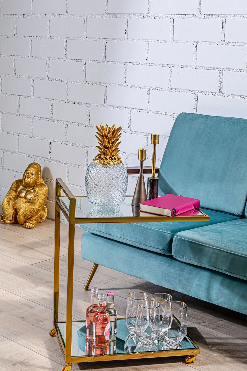 Decofiguur Aap Gorilla Side Medium Goud