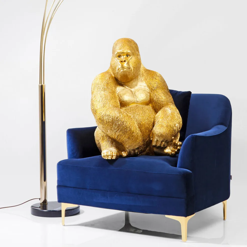 Decofiguur Aap Gorilla Side XL Goud