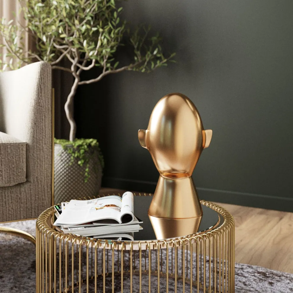 Decofiguur Abstract Face Gold 28cm