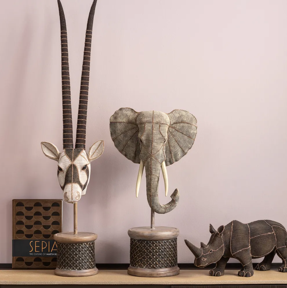 Decofiguur Antilope Head Pearls 124cm