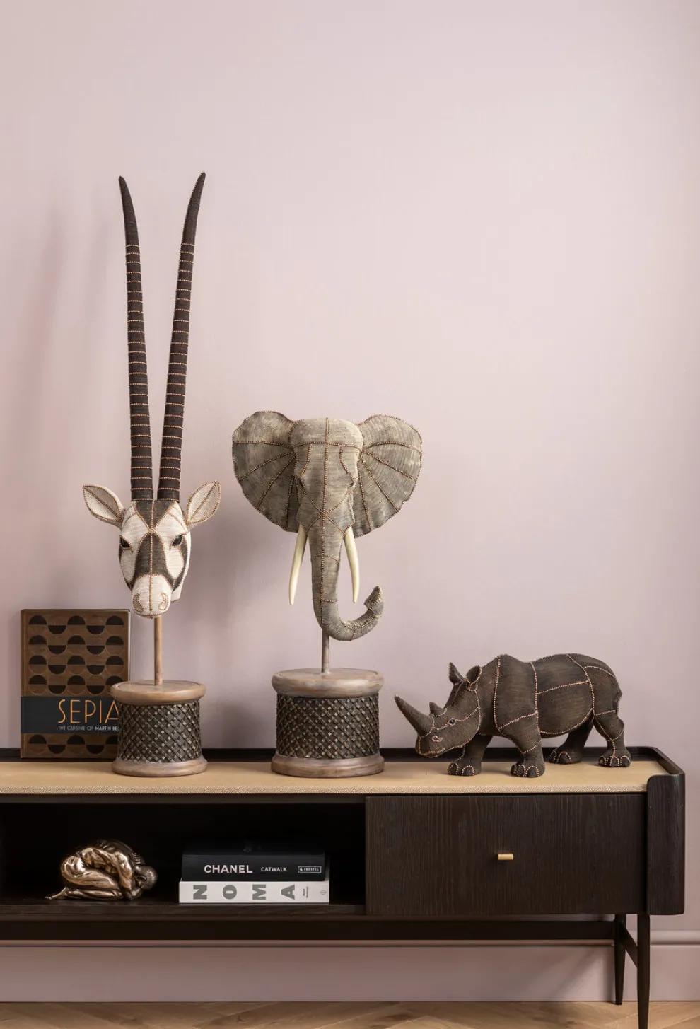 Decofiguur Antilope Head Pearls 124cm