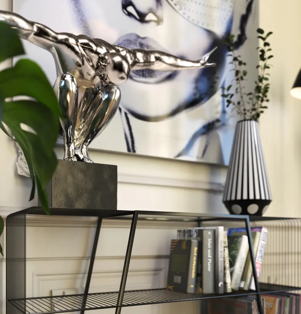 Decofiguur Atleet XL Zilver