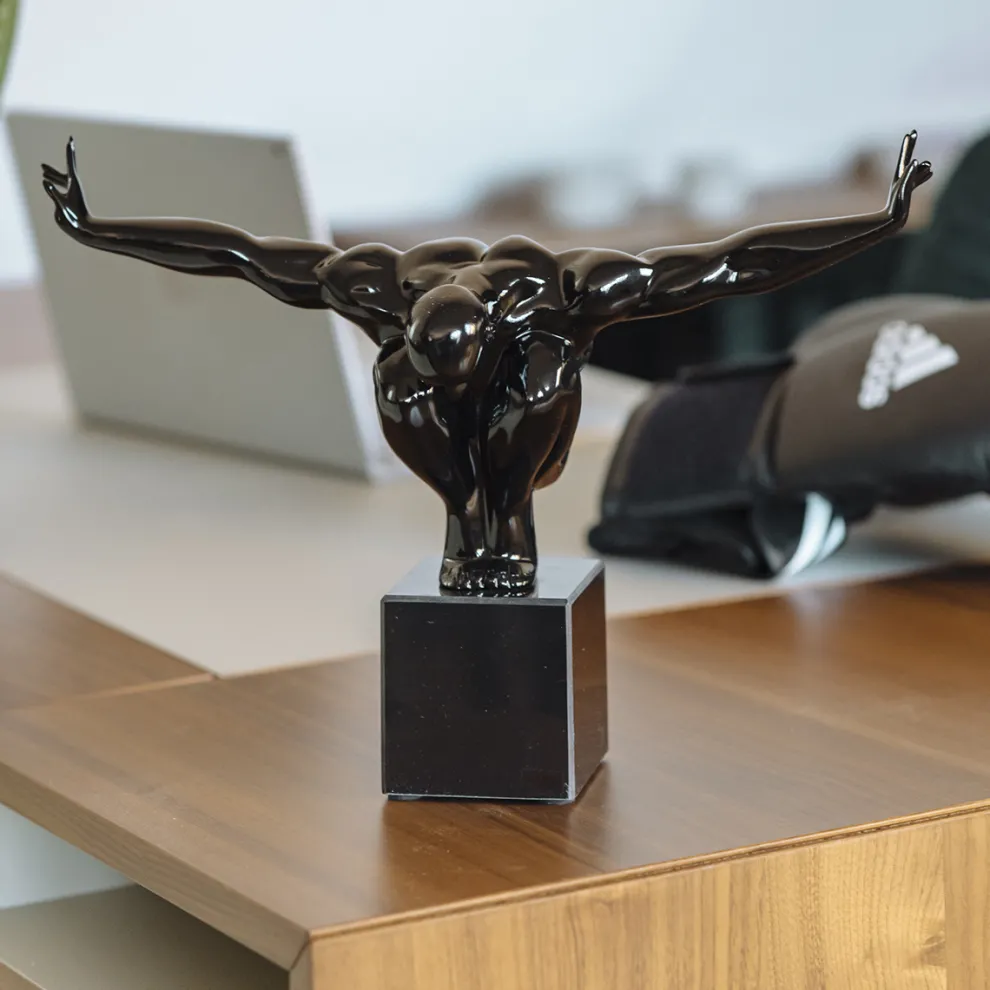 Decofiguur Atleet Zwart Klein