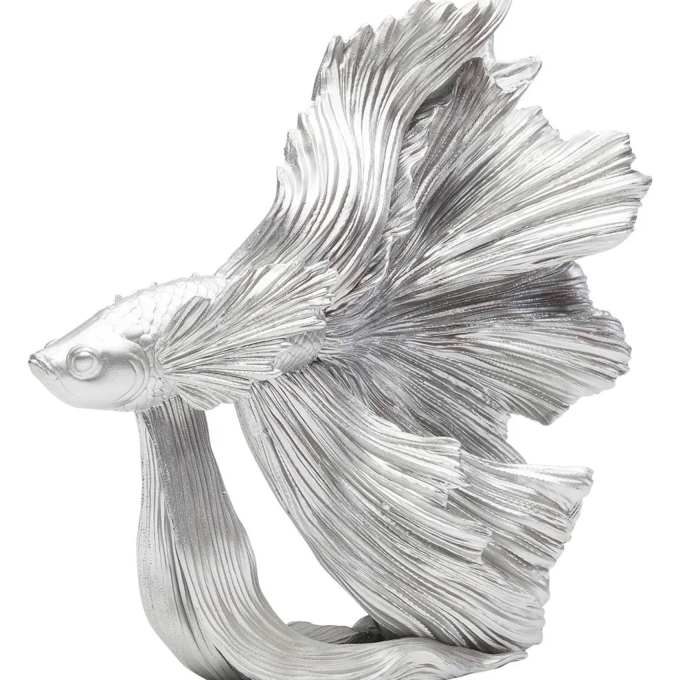 Decofiguur Betta Fish Zilver Klein