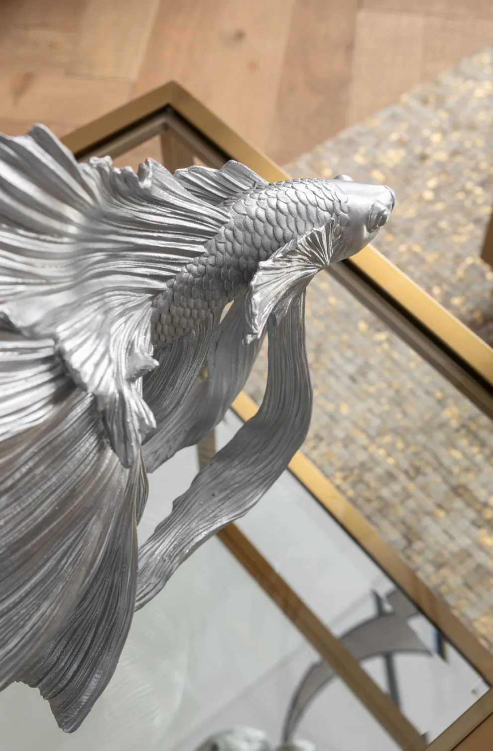 Decofiguur Betta Fish Zilver Klein