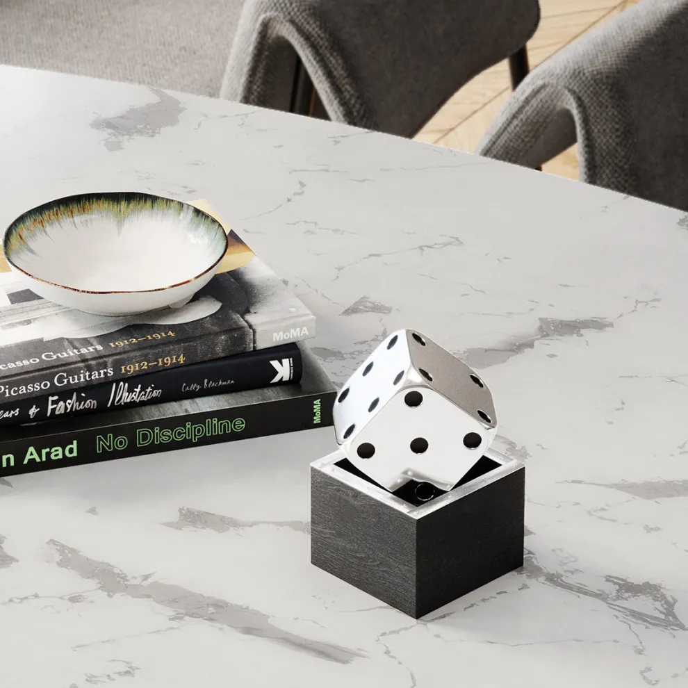 Decofiguur Dice Silver 10x10cm