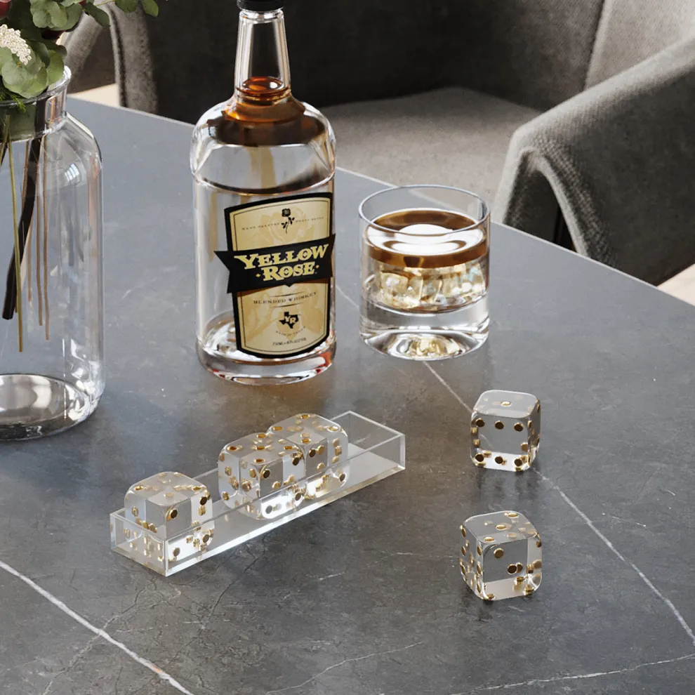 Decofiguur Dice Transparent 17x4cm