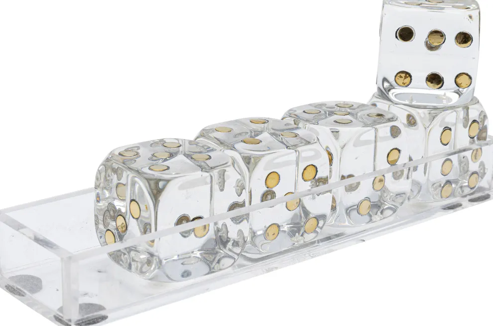 Decofiguur Dice Transparent 17x4cm