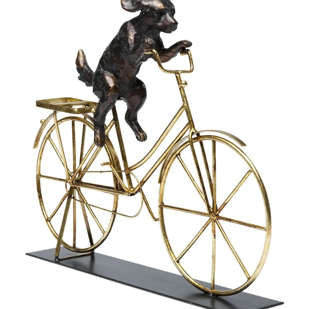 Decofiguur Dog With Bicycle