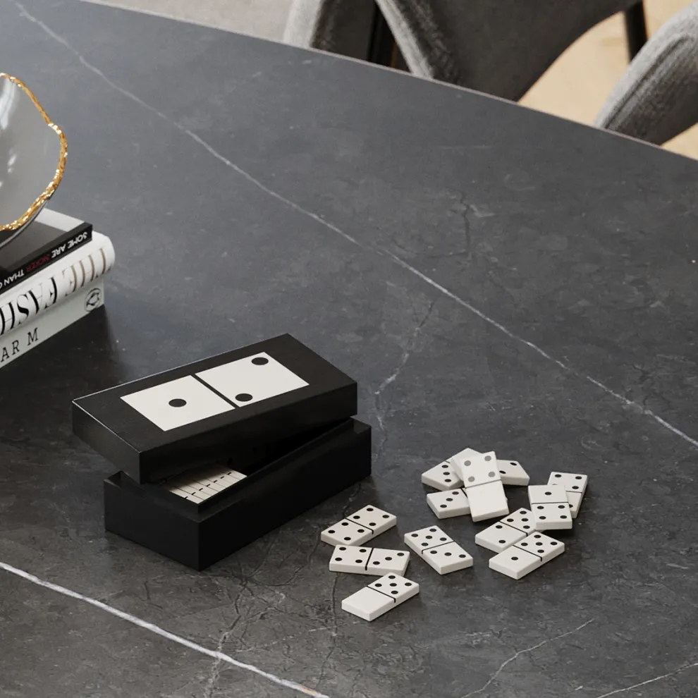 Decofiguur Domino Black/White 14x5cm