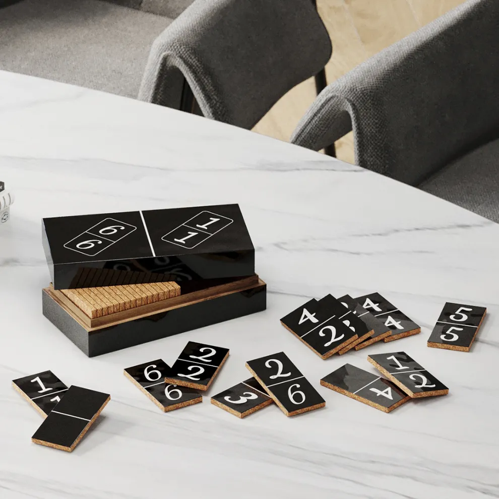 Decofiguur Domino Black 24x7cm