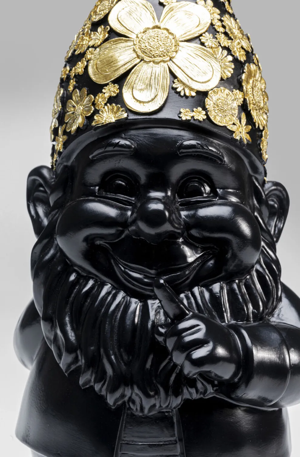 Decofiguur Dwerg Staand Zwart Goud 46cm