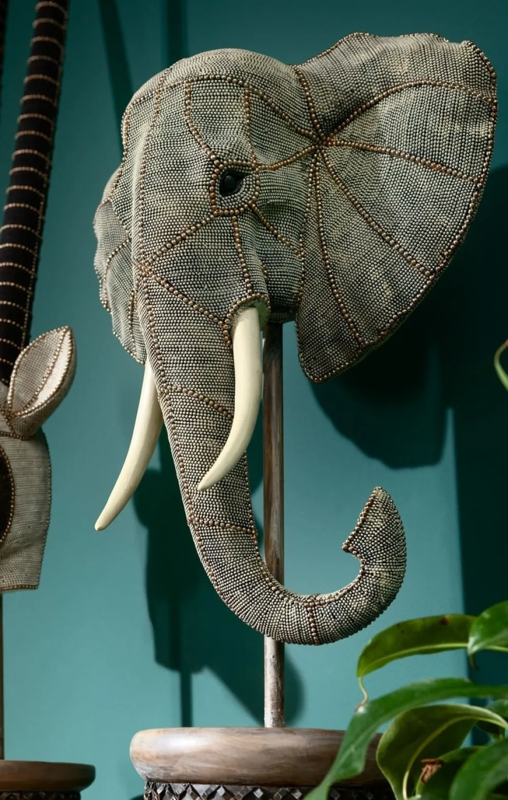 Decofiguur Elephant Head Pearls 76cm