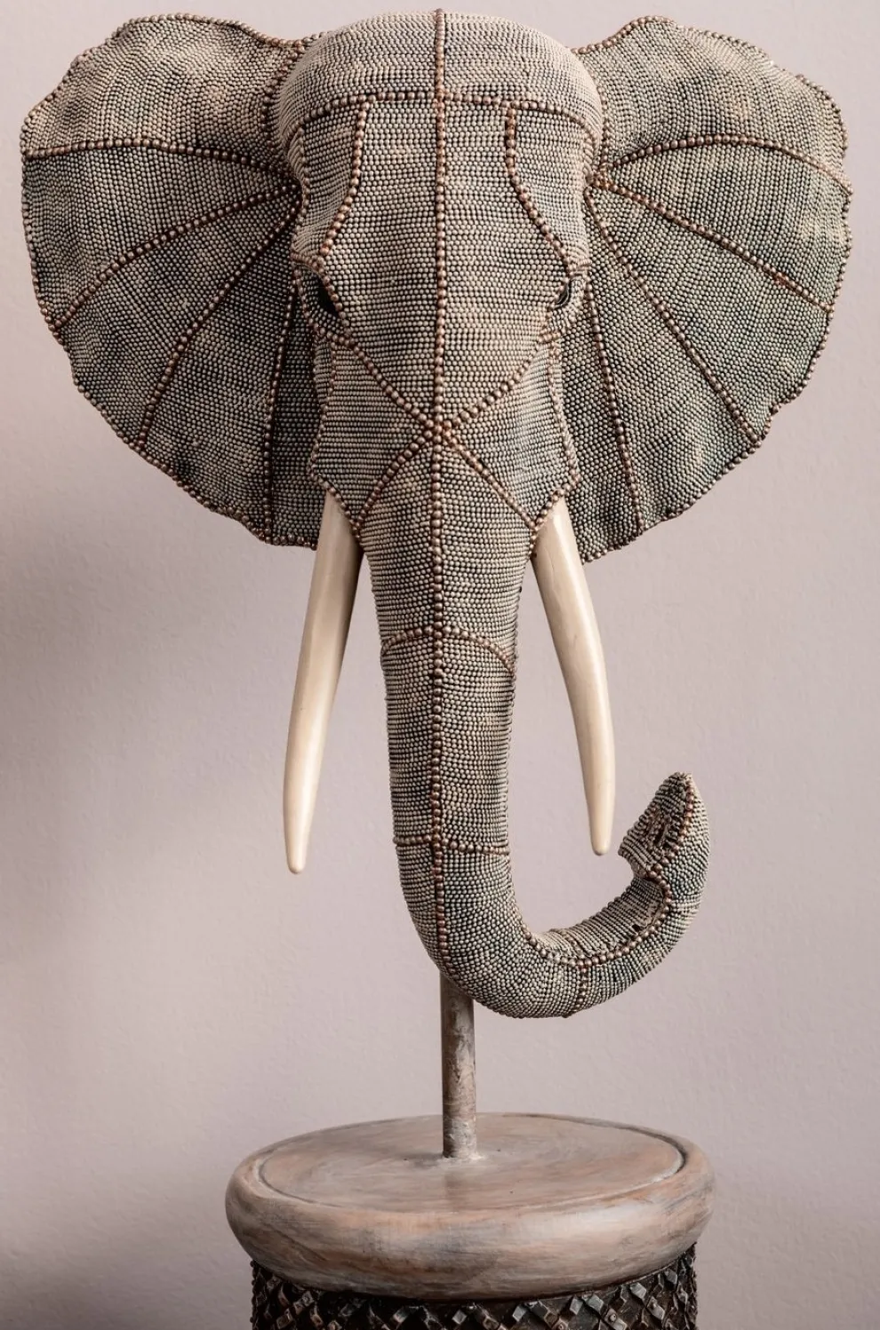 Decofiguur Elephant Head Pearls 76cm