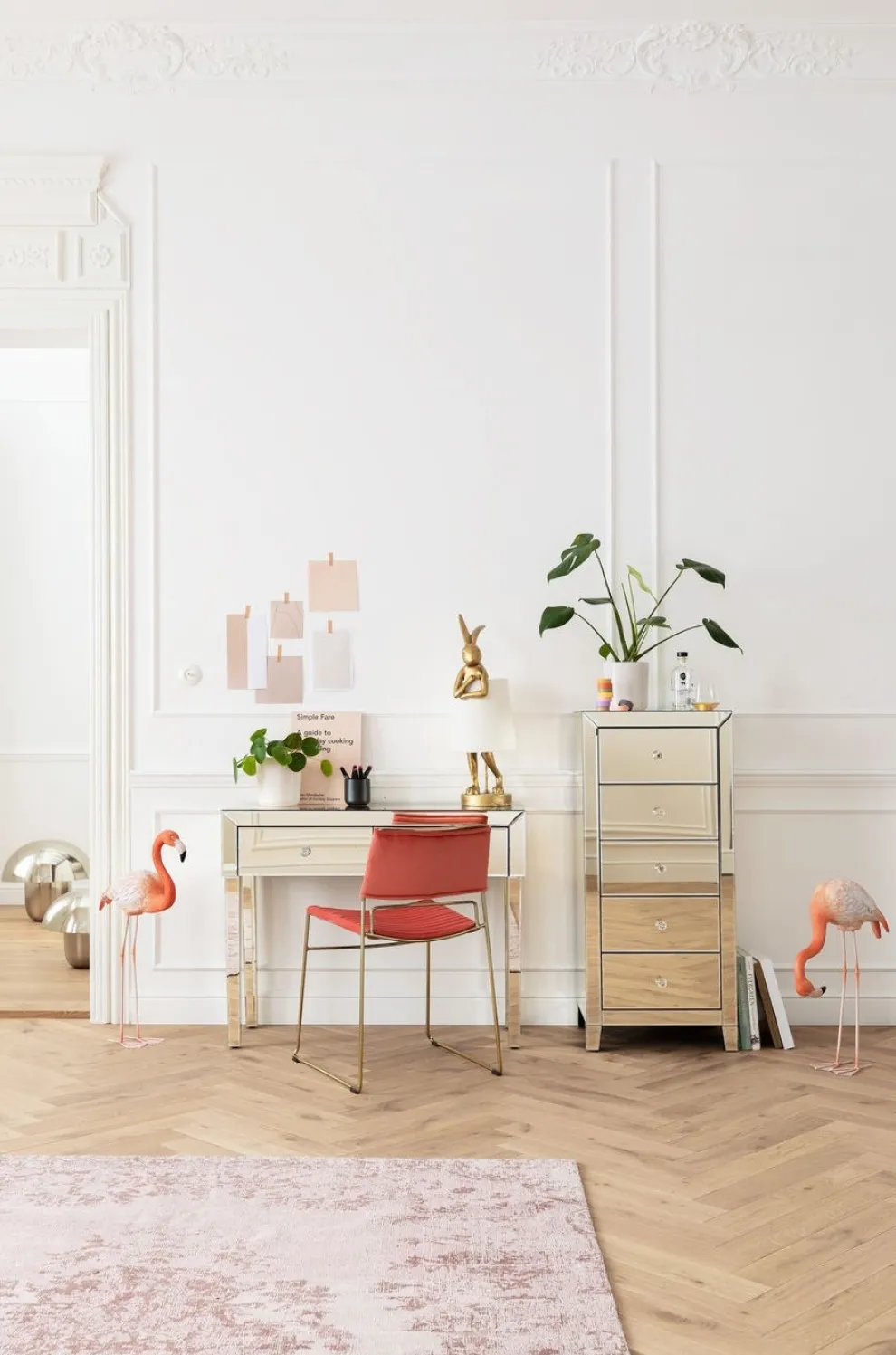 Decofiguur Flamingo Road 75cm