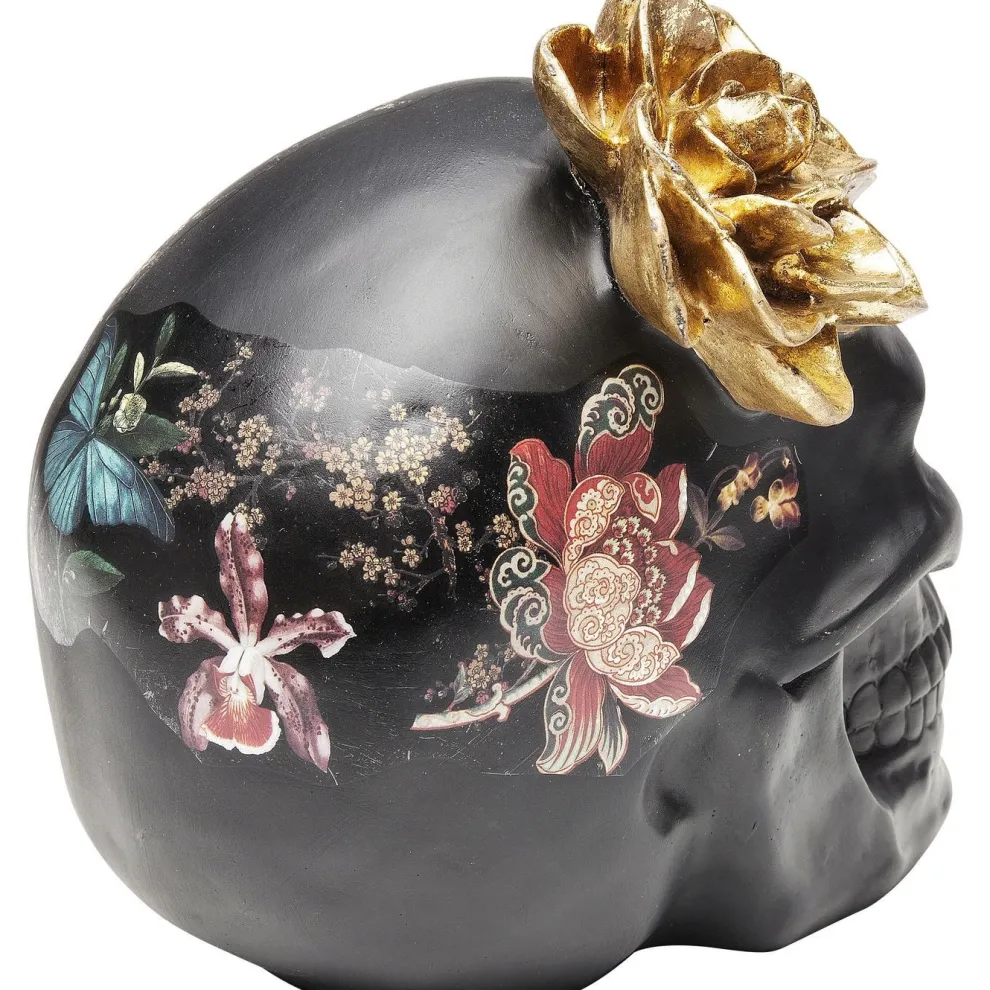 Decofiguur Flower Skull 22cm