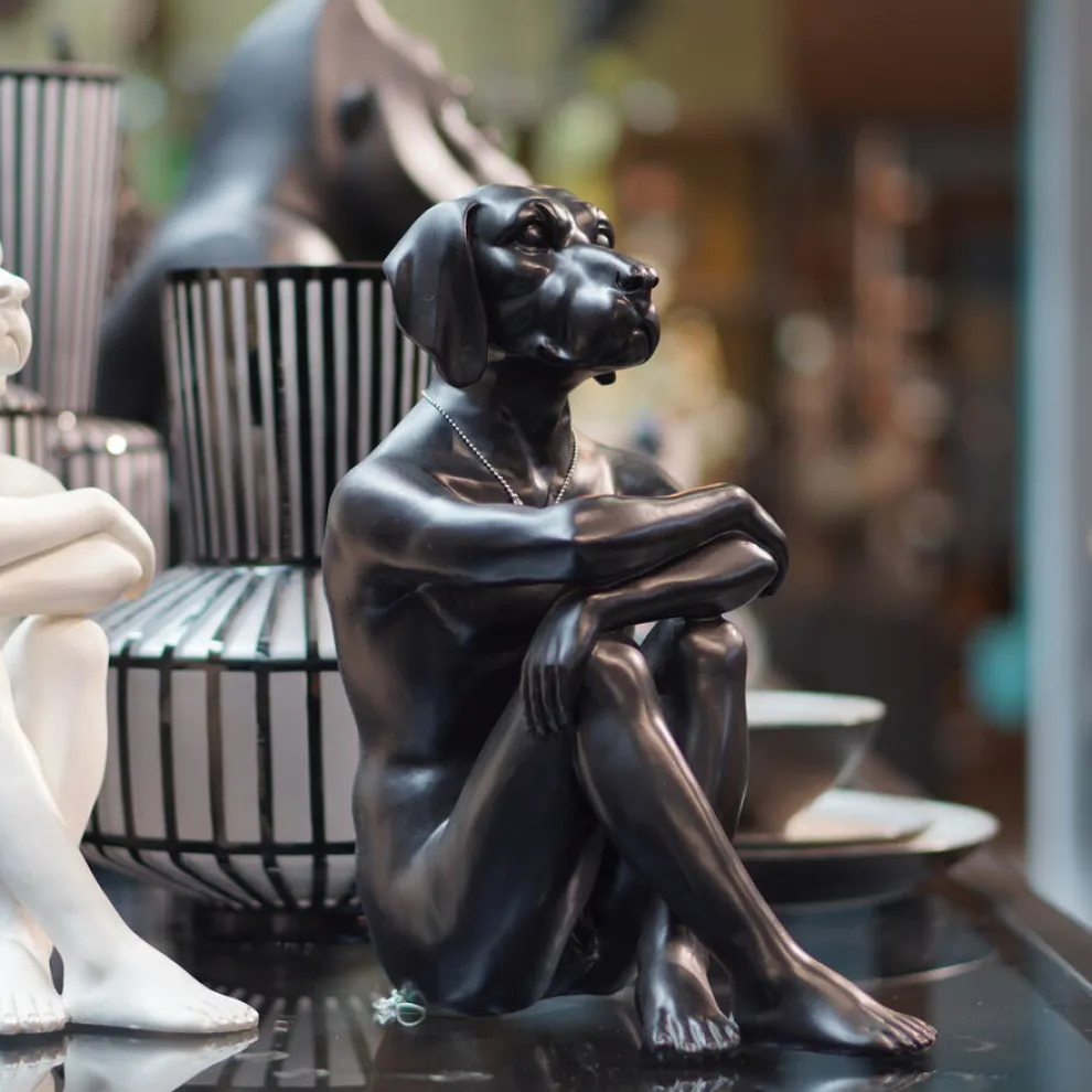 Decofiguur Gangster Dog Zwart
