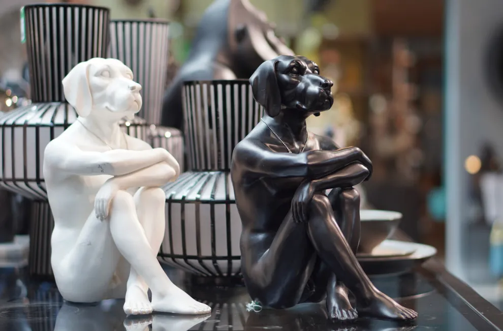 Decofiguur Gangster Dog Zwart