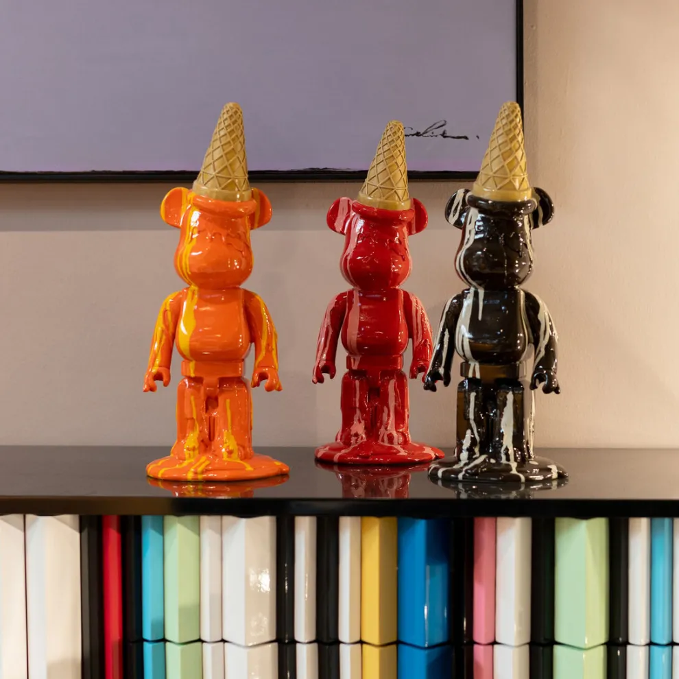 Decofiguur Gelato Bear Orange 40cm