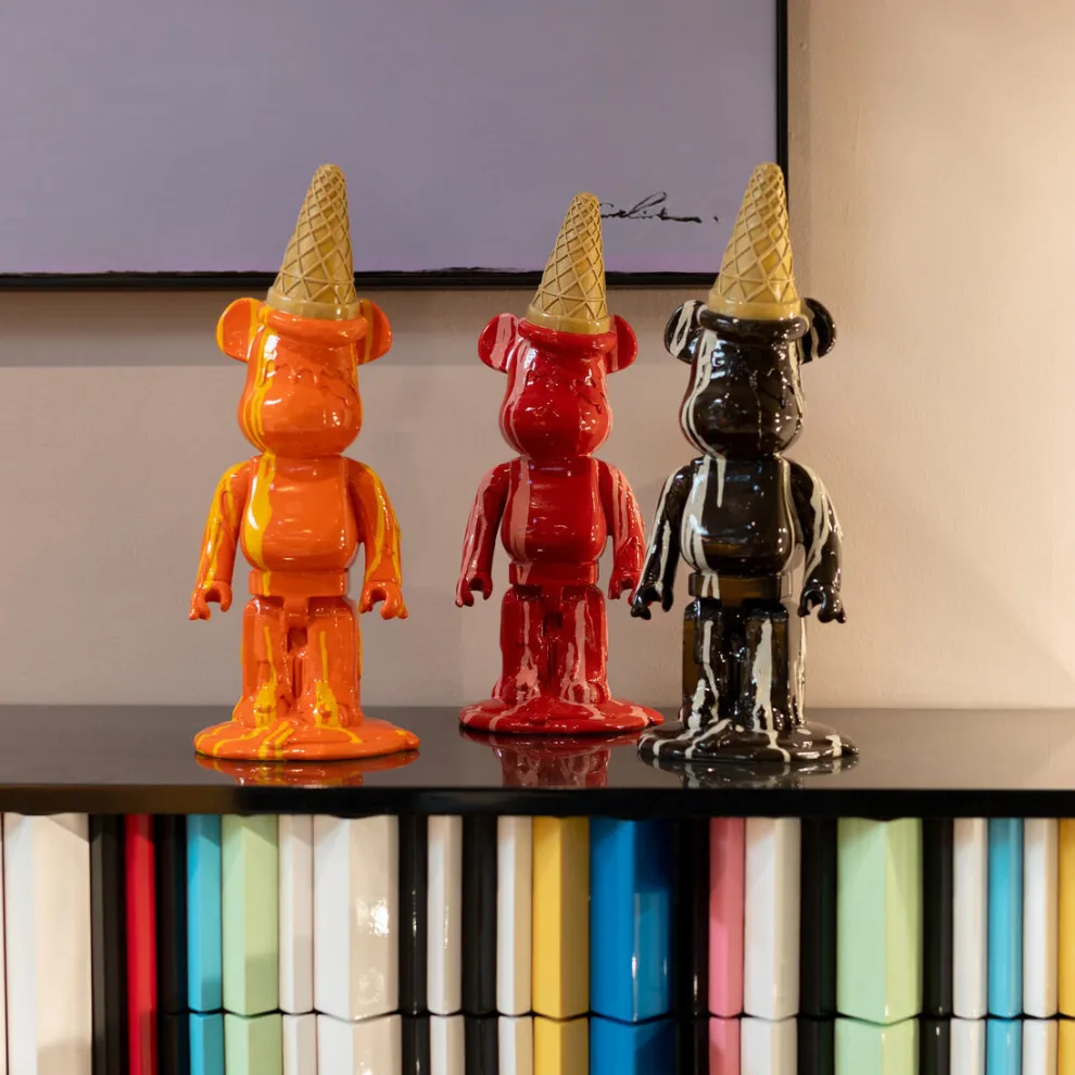 Decofiguur Gelato Bear Red 40cm