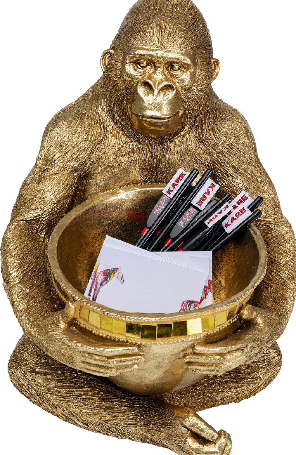 Decofiguur Gorilla Holding Bowl Goud