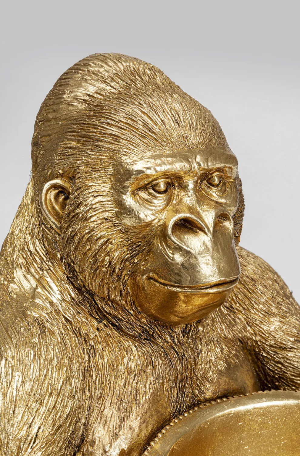 Decofiguur Gorilla Holding Bowl Goud