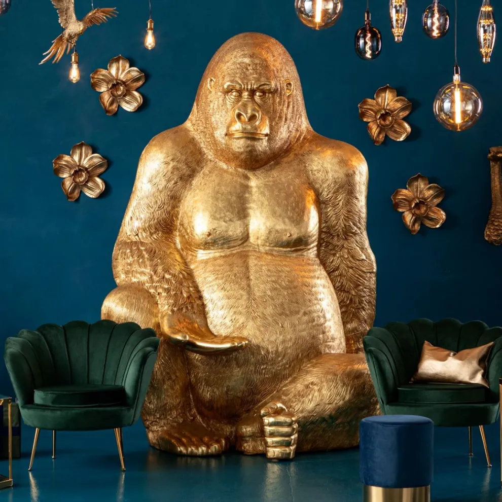 Decofiguur Gorilla Goud XXL 249cm