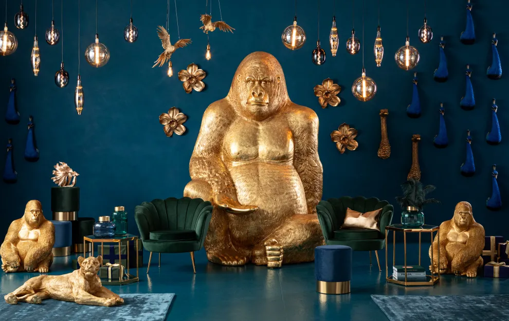 Decofiguur Gorilla Goud XXL 249cm