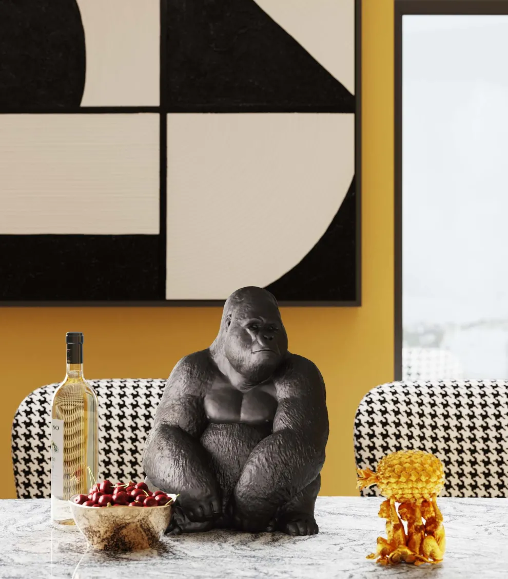 Decofiguur Gorilla Side Medium Zwart
