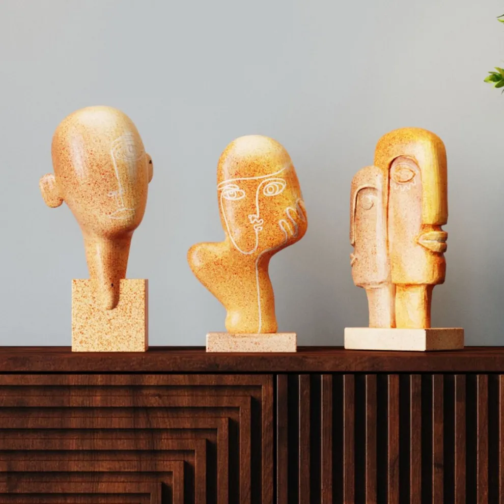 Decofiguur Half A Face 30cm