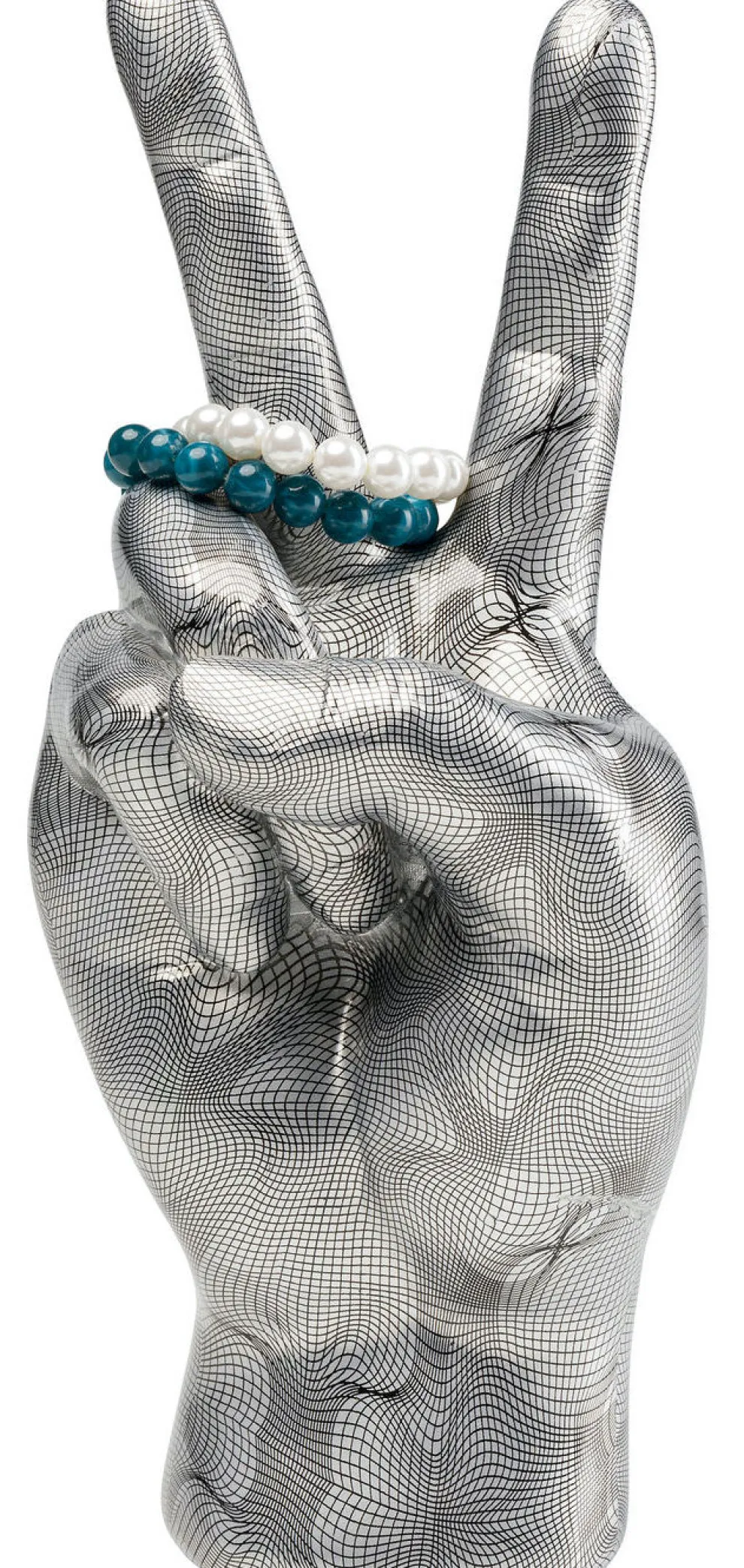 Decofiguur Hand Victory Grijs