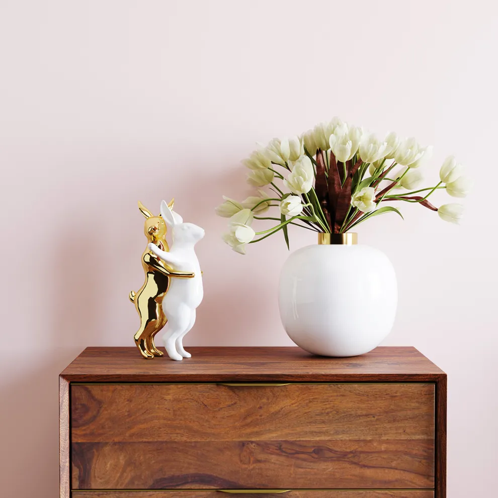 Decofiguur Hugging Rabbits Medium