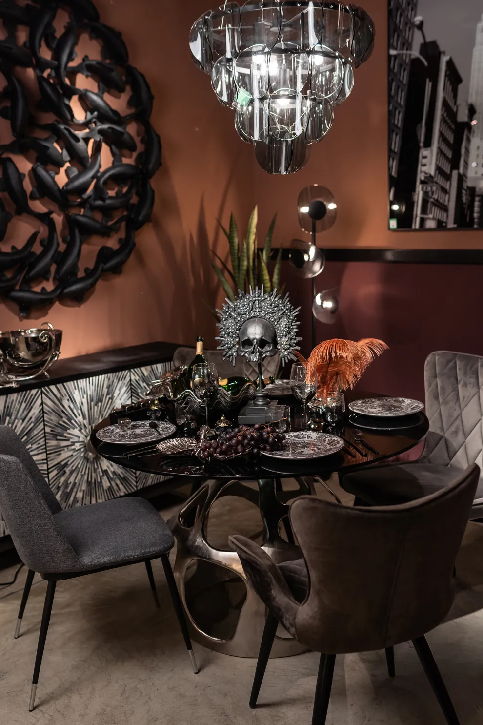 Decofiguur King Skull Zwart