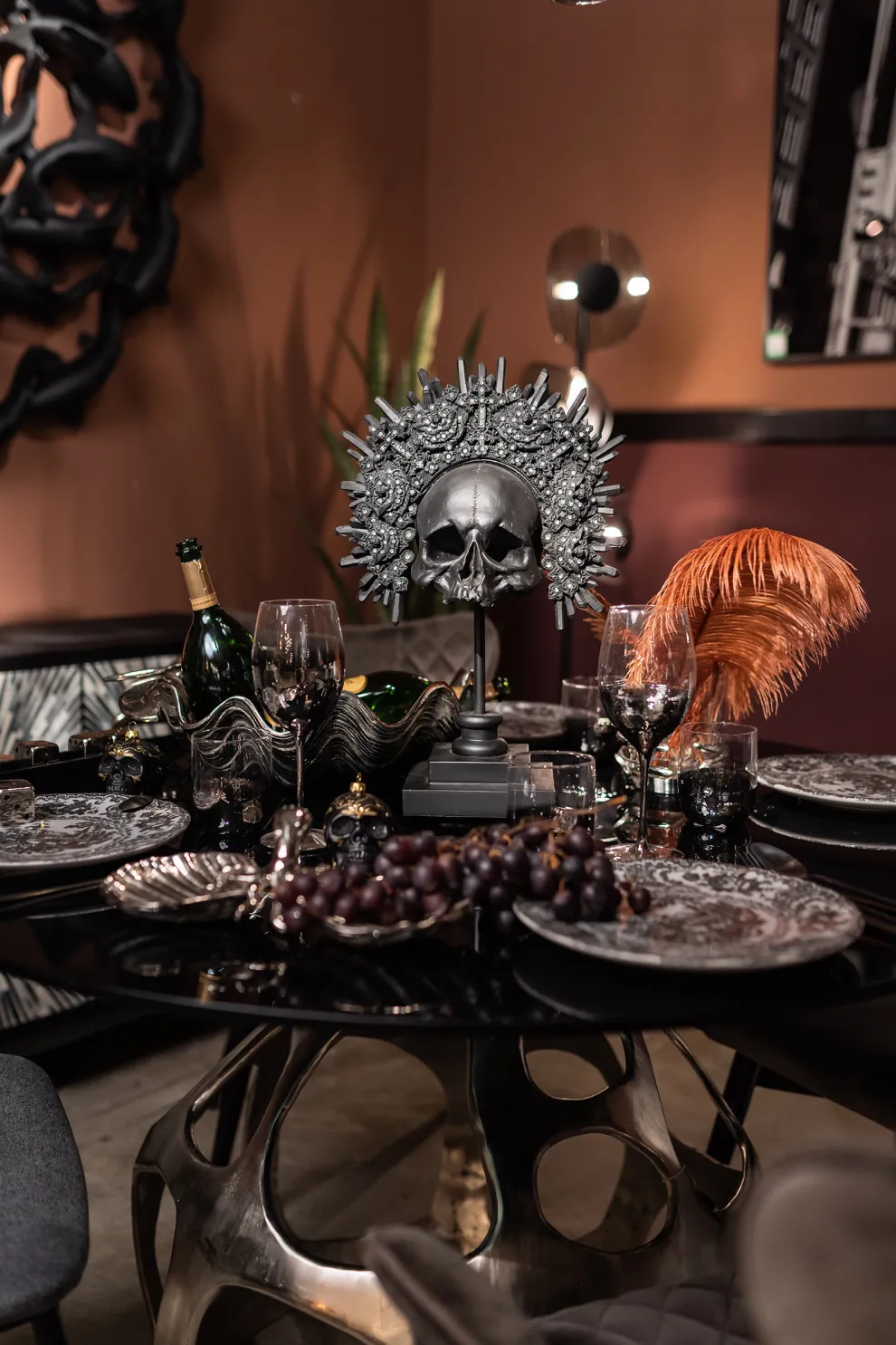 Decofiguur King Skull Zwart