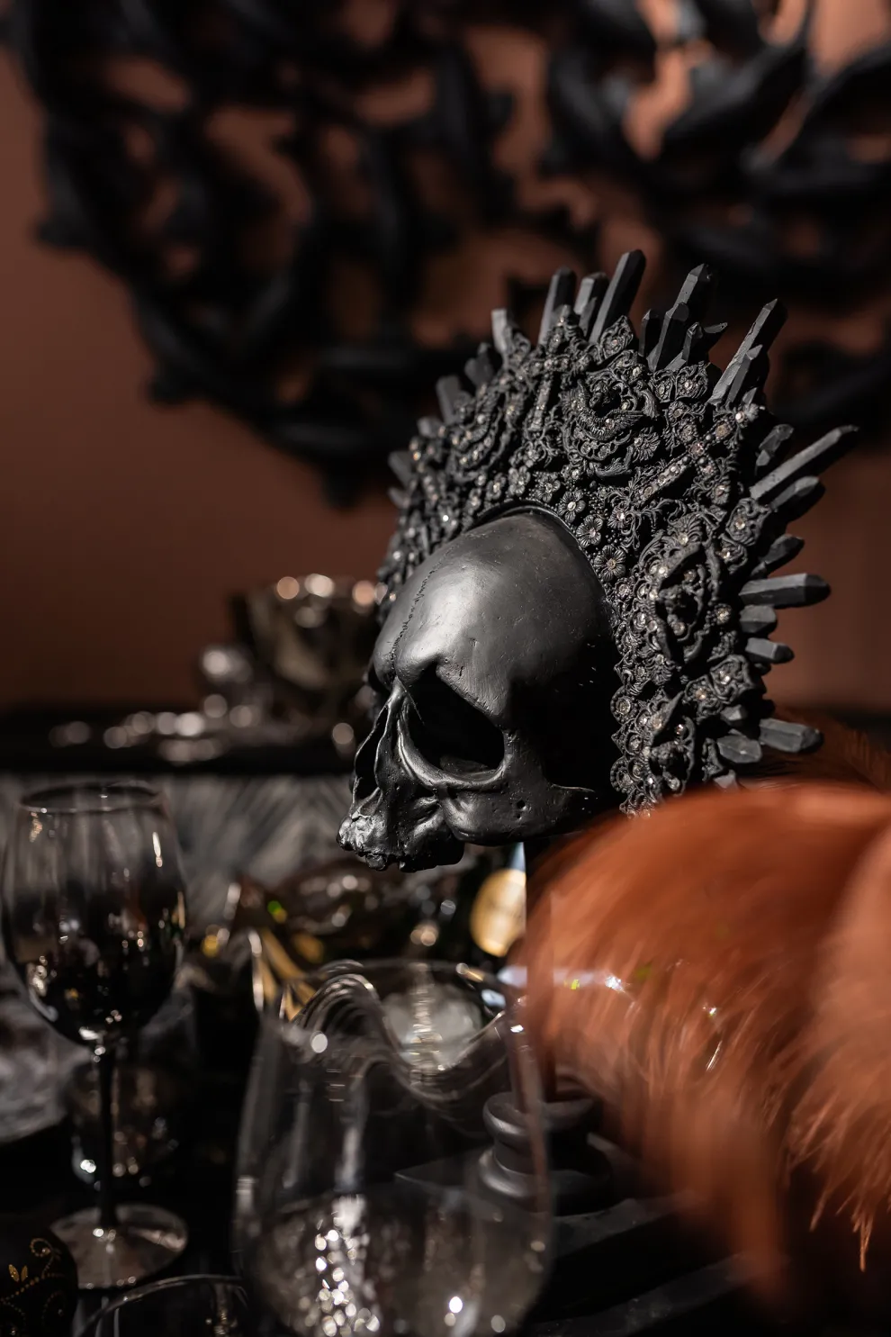 Decofiguur King Skull Zwart