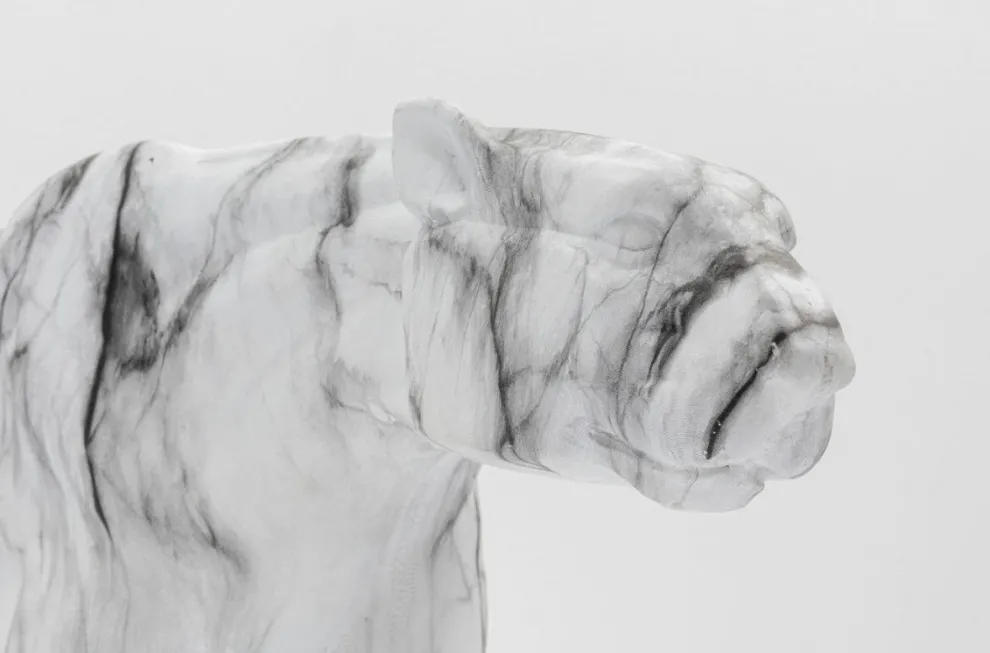 Decofiguur Leopard Marmer 95cm