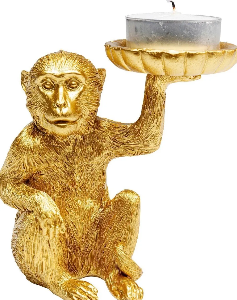 Decofiguur Monkey Theelichthouder 11cm