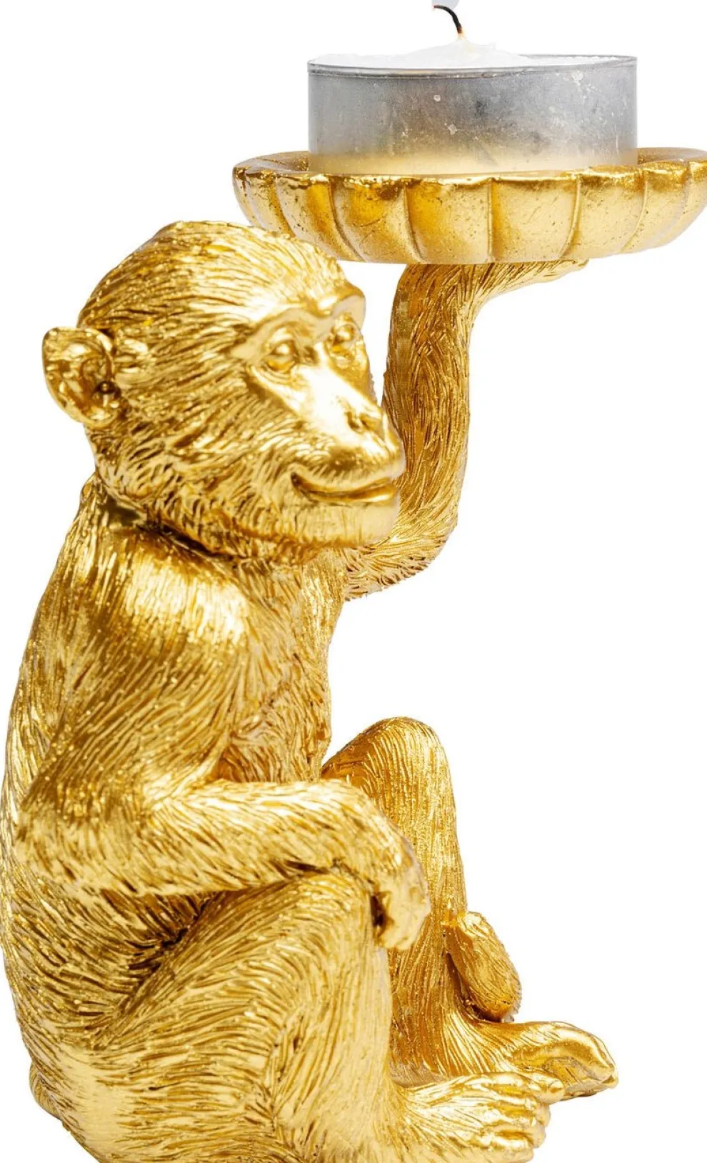 Decofiguur Monkey Theelichthouder 11cm